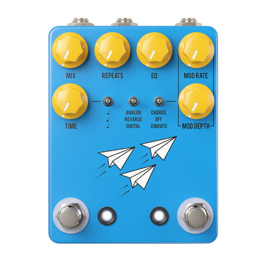 JHS Flight Delay Analog Digital Reverse Delay Pedal Blue Cream City