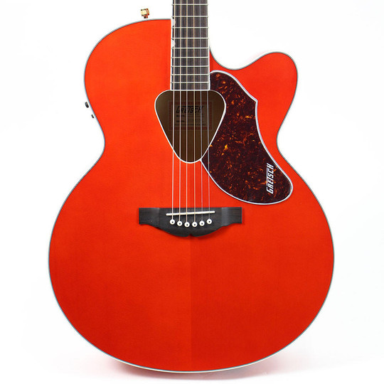 Gretsch G5022CE Rancher Jumbo Cutaway Orange Acoustic Guitar Demo