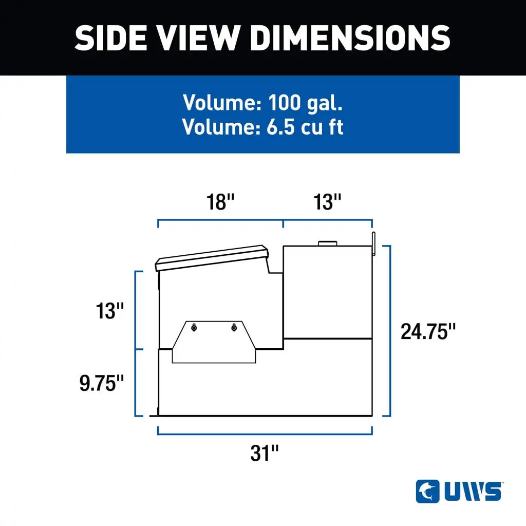 Hammerhead L-Shape Tank/Box Combo Transfer Fuel Tank | Universal