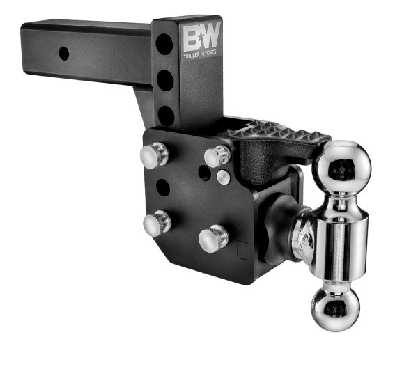 Tow and Stow Adjustable Drop Pintle Hitch |  Black Finish | Universal