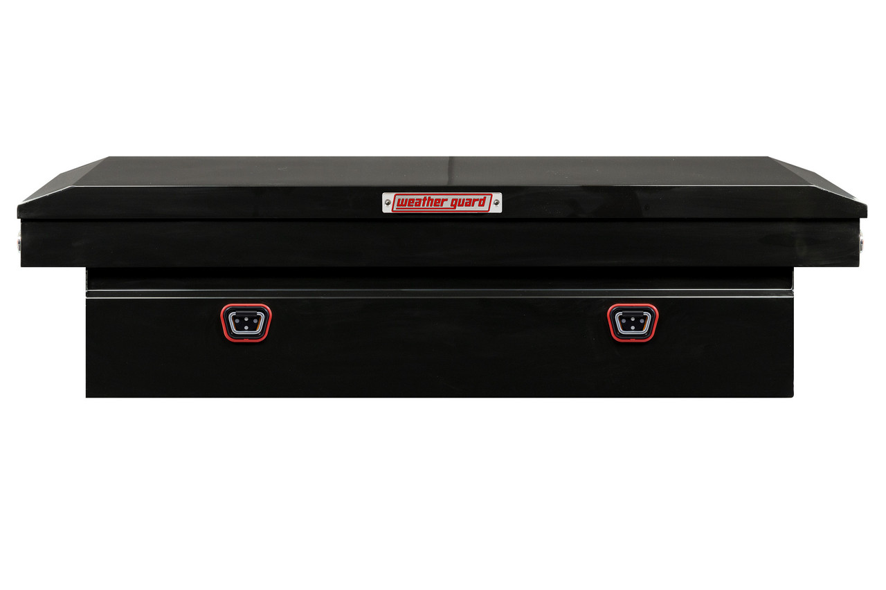 Saddle Box, Steel, Full Extra Wide, Gloss Black, 15.5 cu ft Front View