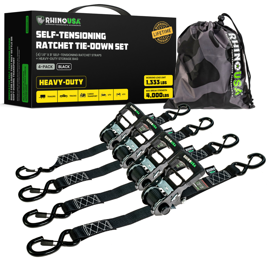 Self-Tensioning Rachet Tie-Down Strap | Universal