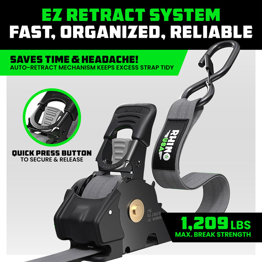 Retractable Ratchet Tie-Down Strap | Universal