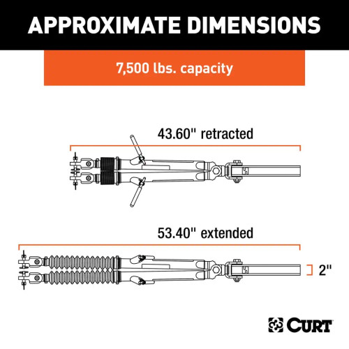 Rambler Steel RV Tow Bar 2" Receiver | Universal