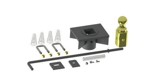 Turnover Ball Gooseneck Hitch, Flatbed Kit 6"x8" - 1/2" Plate - 1/8" Socket Top Stick Out | Flat Bed Applications