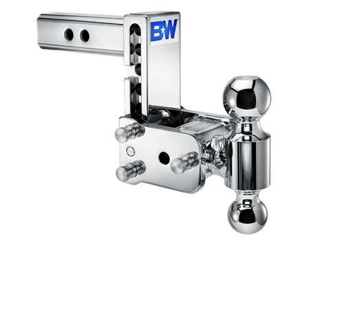 Tow and Stow Adjustable Drop Hitch | 2 Inch Shank, Chrome Finish | Universal