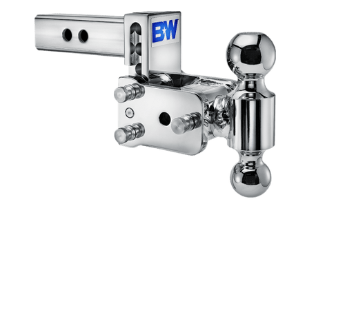 Tow and Stow Adjustable Drop Hitch | 2 Inch Shank, Chrome Finish | Universal