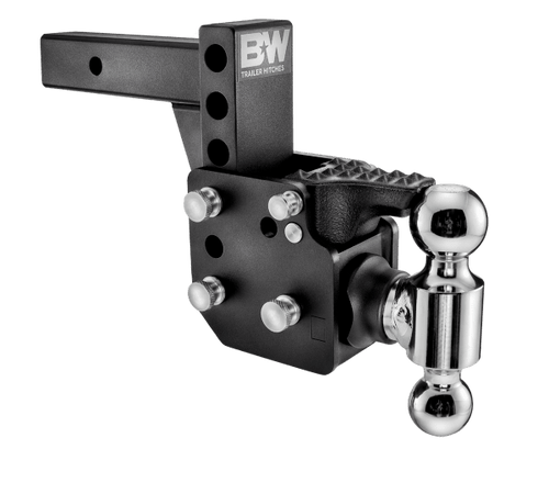 Tow and Stow Adjustable Drop Pintle Hitch |  Black Finish | Universal