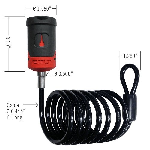 Factory Ignition Key 6' Locking Cable