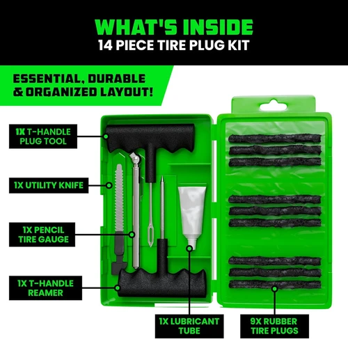 Tire Repair Kit Compact 14 Piece | Universal