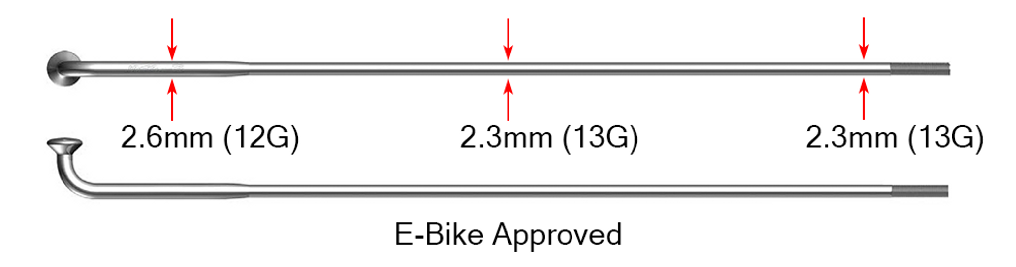 12 gauge e bike spokes