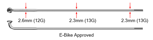 36 BLACK E-Bike J-Bend SINGLE BUTTED 12/13g stainless bicycle spokes w/ nipples 36 BLACK E-Bike J-Bend SINGLE BUTTED 12/13g stainless bicycle spokes w/ nipples