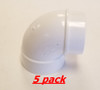 765507W Vaculine 90 Degree Short Spigot Elbow 5 pack