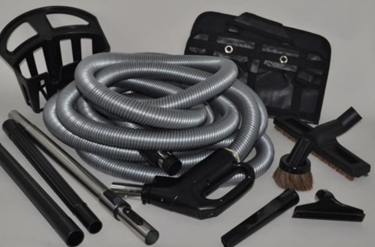 Central Vac Bare Floor kit w hose sock 30ft Low Voltage On/Off KIT xtra wands for high reach