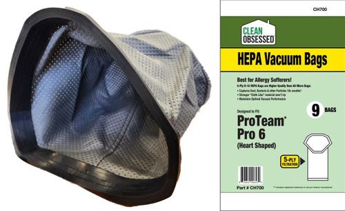 PROTEAM MICRO CLOTH BAG HEART SHAPED Spr COACH PRO 6-SCP6 PROVAC FS6 9 hepa bag PROTEAM MICRO CLOTH BAG HEART SHAPED Spr COACH PRO 6-SCP6 PROVAC FS6 9 hepa bag