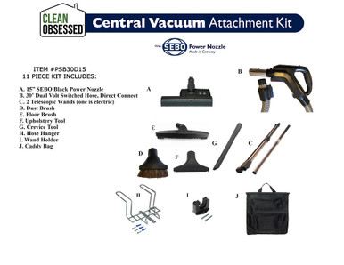 SEBO CV ATT KIT, 1-3/8'' x 30' HOSE-DC, 15