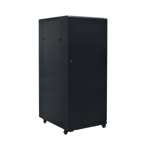 Rear view of the 27RU server cabinet showing the back door.