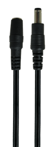 A top-down view of the compact 130mm DC plug adaptor cable.