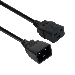 IEC-C19 To C20 Power Cord 1m Black 15A 1.5mm
