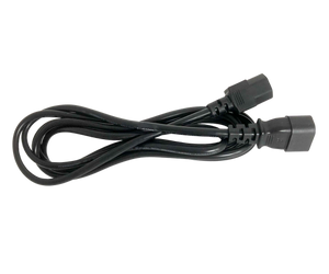 A coiled top-down view of the short 0.5m IEC C13 to C14 power cord, ideal for clean cable management.