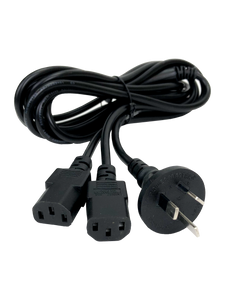 2 x IEC-C13 Y-Cord To Mains Power Cord 0.5m + 2 x 1.5m