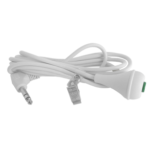 A coiled view of the 3m nursecall cord, with both the plug and button visible.