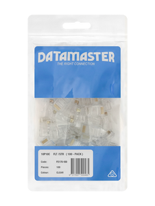 The 10P10C modular plugs in their branded Datamaster hang-sell packaging.