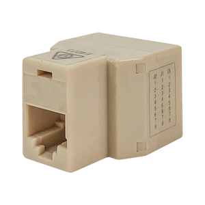 A side view of the 3-way RJ45 coupler, showing the single front socket.