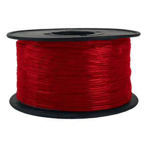 A front view of the 100-metre polypropylene reel of red Datamaster Figure-8 speaker cable.