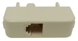 A front view of the adaptor, showing the modular socket.