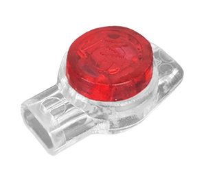 A detailed close-up side view of a 3-wire waterproof gel-filled splice connector.