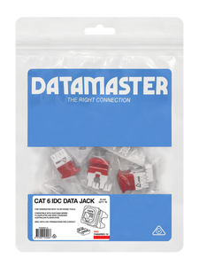 The 10-pack of red Cat6 data jacks in its branded Datamaster bag.