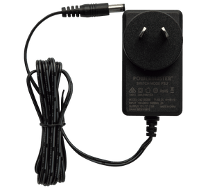 Top view of the 12V 1A power adaptor with its coiled output cable.