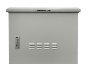 Lockable front door of the 12RU outdoor IP55 network cabinet.
