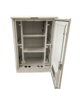 The spacious interior of the 27RU outdoor freestanding cabinet.