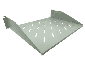 A side view of the robust, weatherproof Datamaster 2RU 350mm outdoor cantilever shelf.