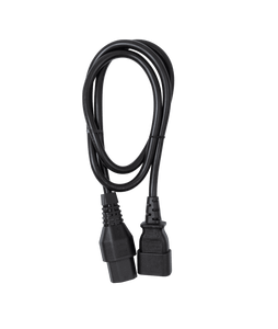 Top view of the black locking IEC C13 to C14 power cord