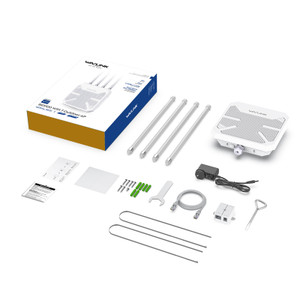 BE5100 WiFi 7 Outdoor AP complete kit with antennas, mounting hardware, PoE injector and RJ45 cable