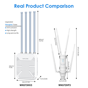 Size comparison of the AX3000 and AC1200 outdoor WiFi access points