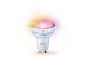 WiZ Colour GU10 spotlight showing pink and gold glow