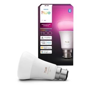 Philips Hue Colour B22 bulb with its retail packaging