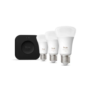 Philips Hue Bridge Pro with three Colour bulbs, a complete lighting system in one shot