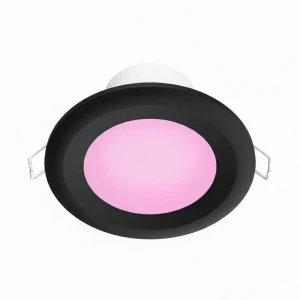 Philips Hue Akari downlight in black, glowing soft pink
