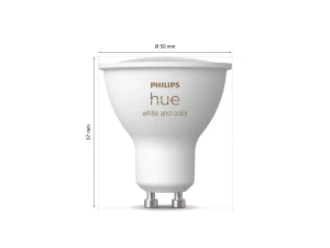 Philips Hue Colour GU10 spotlight dimensions diagram