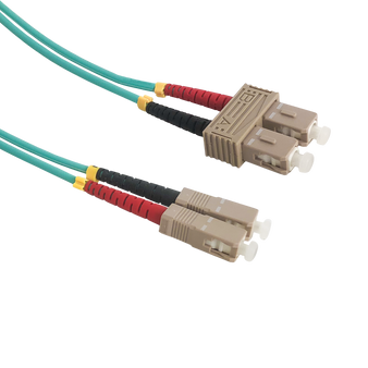 Fibre Patch Lead Om3 Sc-St 2m Aqua Duplex Multimode