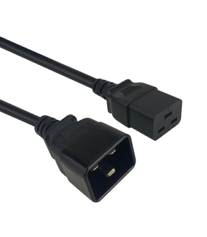 IEC-C19 To C20 500mm 15A 1.5mm Power Cord Black