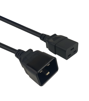 IEC-C19 To C20 Power Cord 750mm Black 15A 1.5mm