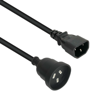 IEC-C14 To Mains Socket Power Cord 150mm Black