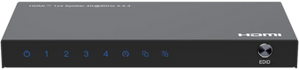 Front view of the 4-port HDMI Splitter, showing the power and output indicator lights.