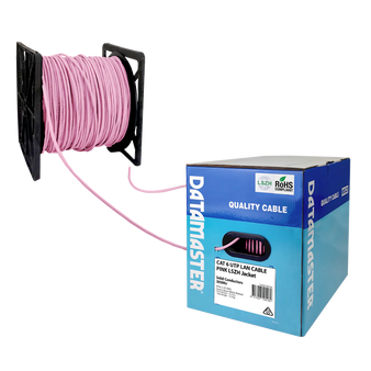 Cat6 Solid UTP Cable 305m Reel In Box Pink